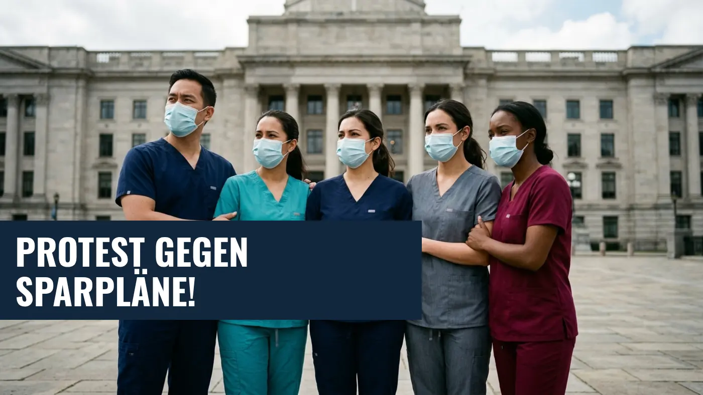 Pflege-Protest: Pflegekräfte demonstrieren gegen Sparpläne der Regierung