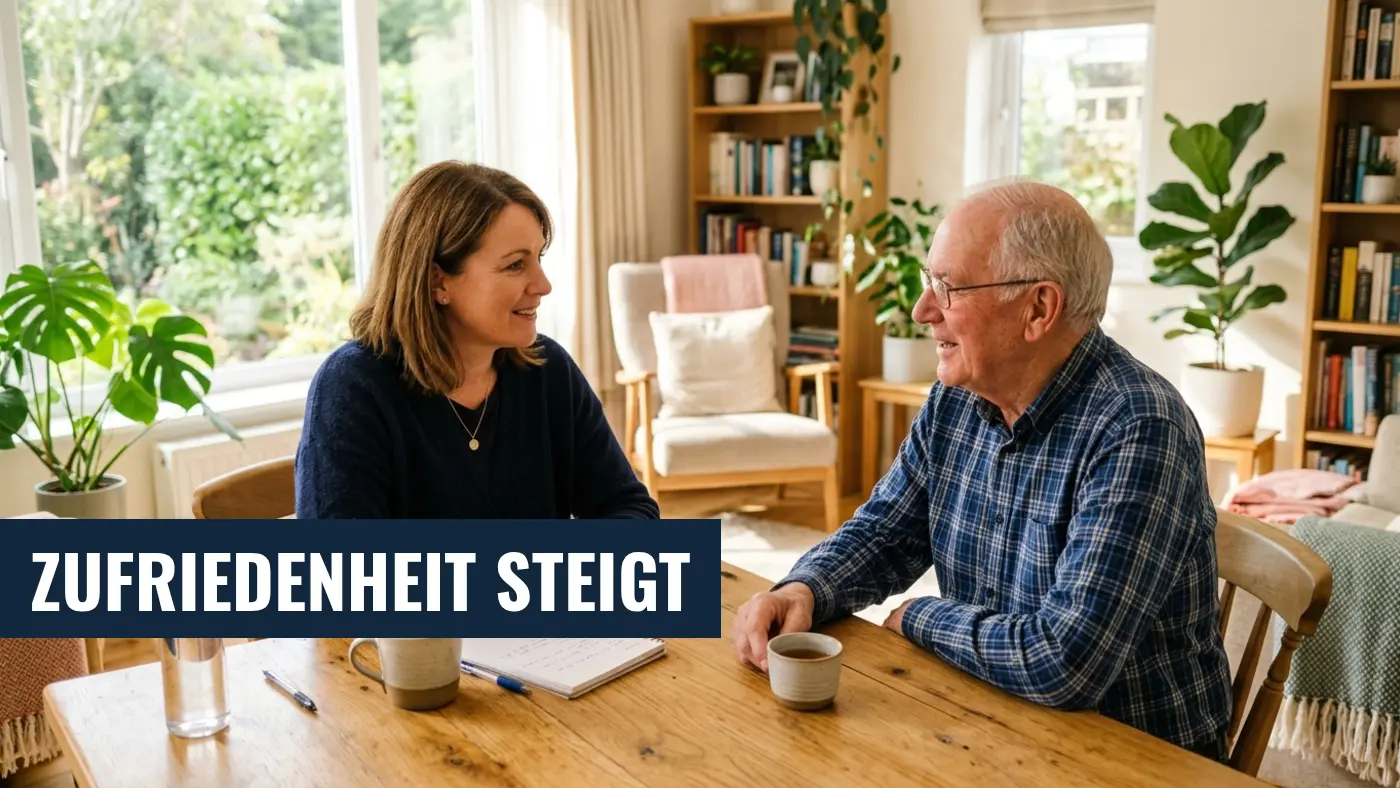 Pflegeberatung der Pflegekassen: Zufriedenheit steigt auf 87 Prozent | PflegeHelfer24