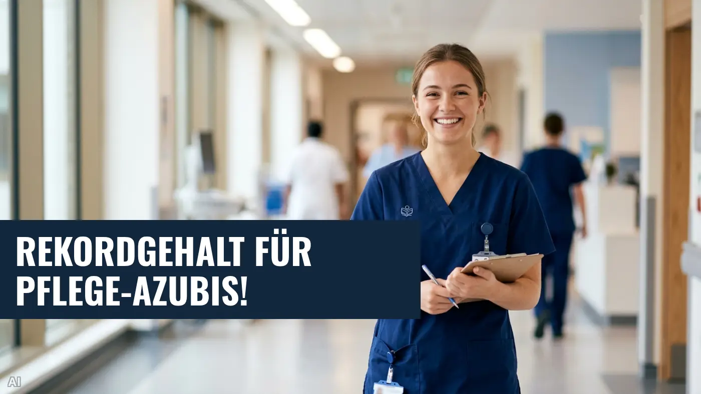 Ausbildungsvergütung 2026: Pflege-Azubis auf Platz 1 beim Gehalt