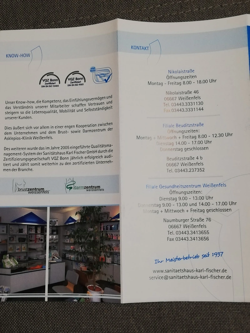 Sanitätshaus Karl Fischer - Gesundheitszentrum Weißenfels – Bild 3