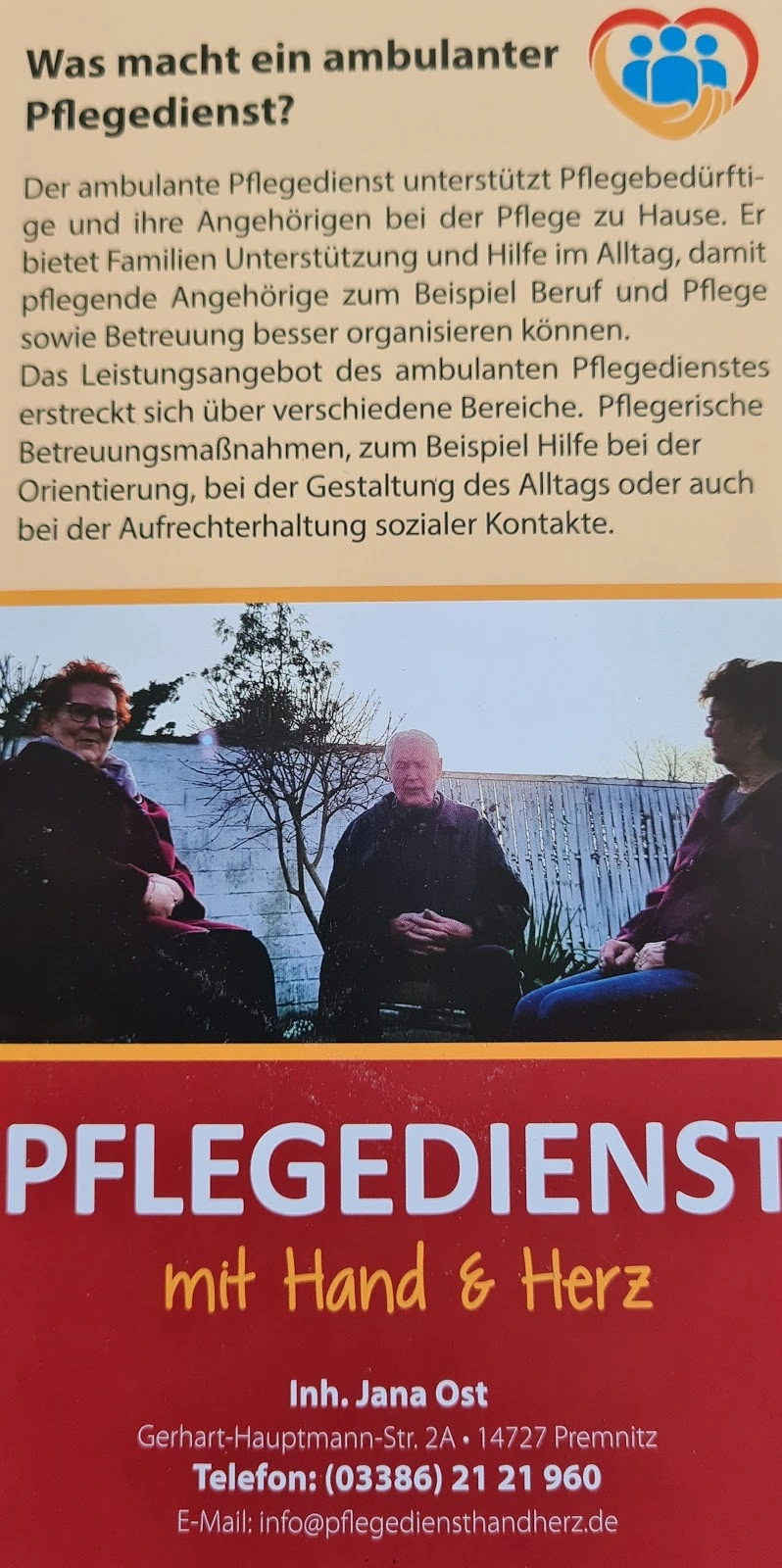 Ambulanter Pflegedienst Hand & Herz Jana Ost – Bild 1