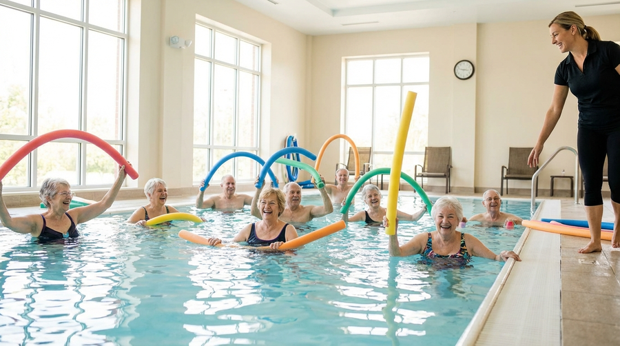 Wassergymnastik ab 65: Gelenkschonend und effektiv fit bleiben