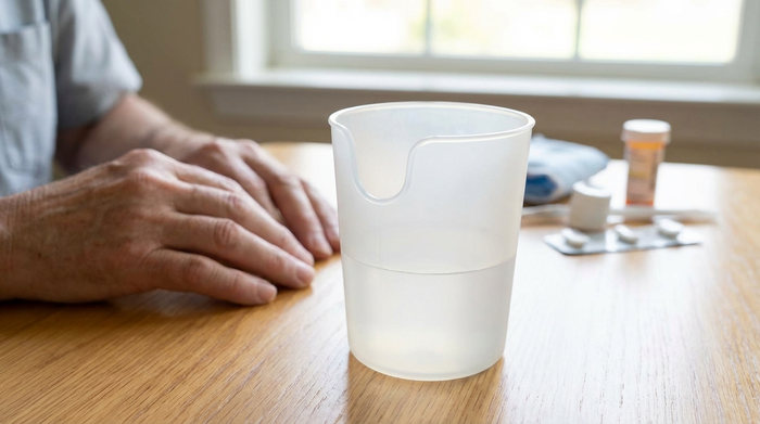 Trinkbecher mit Nasenausschnitt