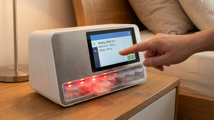 Elektronischer Medikamentenspender mit Display