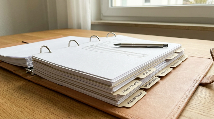 Ordner mit ordentlich beschrifteten Registern