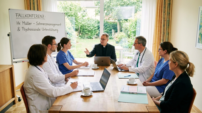 Spezialisiertes Palliativteam bei einer Besprechung