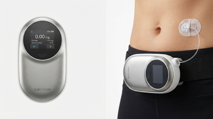 Moderne, tragbare Medikamentenpumpe für die subkutane Verabreichung