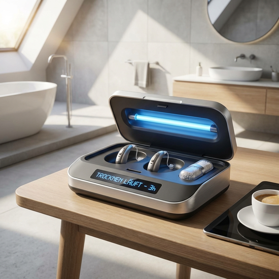 Hörgerät in einer modernen elektronischen Trockenbox