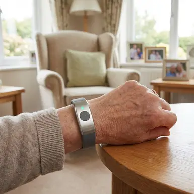 Hausnotruf-Gerät am Handgelenk