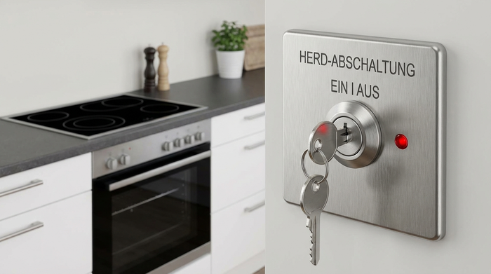 Schlüsselschalter zur kompletten Deaktivierung des Herdes