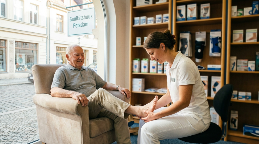 Orthopädische Einlagen & Kompressionsstrümpfe in Potsdam: Vermessung und Maßanfertigung