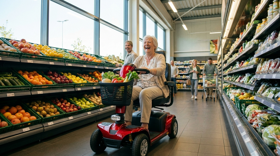 Sicheres Einkaufen: Mit Elektromobil und Rollator im Supermarkt