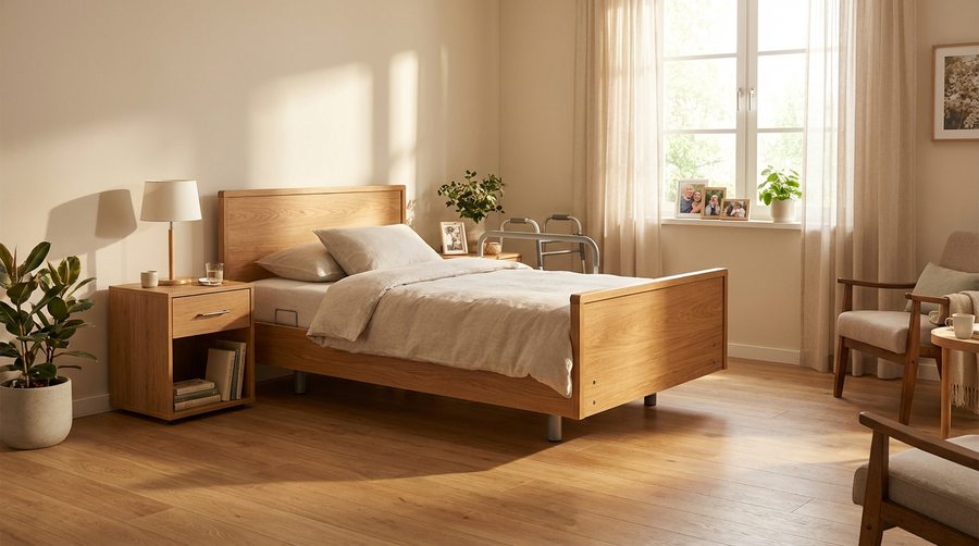 Seniorengerechtes Schlafzimmer: Pflegebett und Sicherheit