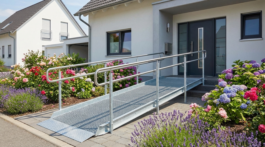 Rollstuhlrampe für die Haustür: Steigung und Vorschriften